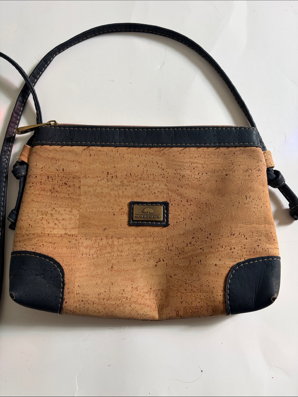 Montado Cork Crossbody Bag with Black Trim